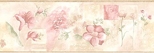 Amazon.co.jp: トリムボーダー ピンクフローラル 壁紙ボーダー : DIY